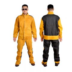 佰特 真皮电焊工作服 黄色 防烫耐磨焊工防弧光辐射耐高温衣服焊接阻燃防护服