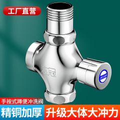洁冠 蹲便器冲水阀 黄铜款 手按式按压延时阀门冲洗阀开关厕所卫生间大便器便池