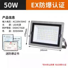 亚明 LED工业车间专用 灰色防爆灯 化工厂加油站隔爆型防水投光灯LED射灯
